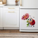 재미 있은 무당 벌레 패턴 스티커 벽 욕실 화장실 장식 전사 술 캐비닛 홈 인테리어 M803 : 가온몰6