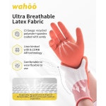 여성용 와후 가드닝 장갑, 라텍스 팜 코팅이 된 정원 통기성 B.COMB 공기 기술, 퓨어 펌킨 & 애저 블루, 중간, 2켤레 : 24직구삼촌