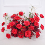 레드 로즈 난초 덩굴 걸이 꽃 줄 장식 웨딩 배경 아치 프레임 무대 통로 이벤트 파티 소품 창 디스플레이 H8836 : 33난쟁이