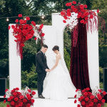 레드 로즈 난초 덩굴 걸이 꽃 줄 장식 웨딩 배경 아치 프레임 무대 통로 이벤트 파티 소품 창 디스플레이 H8836 : 33난쟁이