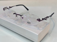 무테 예인 YEIN YE600/W 보라색 사각 실버큐빅 측면포인트 티타늄 여성 무테 안경 : 아이프로 옵티컬