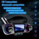 블루투스 FM 송신기 BT5.0 핸즈프리 차량용 키트 TF 카드 USB 플래시 드라이브 3.5mm AUX 출력 포트 듀얼 MP3 플레이어 : 해피굿럭7