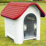 썬즈봉봉 안전문 반려견 하우스 레드 플라스틱강아지집 야외용개집 : 썬즈봉봉