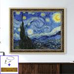 별이 빛나는 밤 53X41 cm 870 앤티크 브론즈실버 액자 고흐 명화 그림 : 신원액자랜드