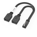 USB 1-2 분배기 케이블 USB 2.0 1 남성-2 여성 확장 분배기 케이블 (PC 노트북 차량용 하드 디스크 용) : 이십구플렉스