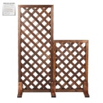 격자울타리 목재 방부목 파티션 조경파티션 작다 원목 휀스 가림막 스 담장 하부 트럼펫 베이스/싱글 작다 : 글로벌픽킹