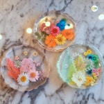 레진아트 키트 압화 티코스터 2개 레진만들기 세트 레진공예 초급 어르신 : 달콩 마트