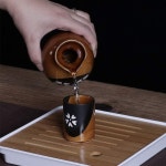 Tokuri Sake Cup, Hot 손으로 그린   매실 꽃 5 개, 전통적인 레트로 도자기 공예품 세트 : 하제커머스