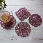 아이스음료에 잘어울리는 레이스 손뜨개 컵받침 뜨개티코스터 패브릭코스터 : 몽몽팔방