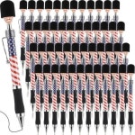 국기 볼펜 애국 카드 쓰기 군인 선물 48개 용품 독립기념일 Flag 글쓰기 유니언 플래그 : 블루버드2501