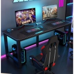 1인용 게이밍 책상 컴퓨터 다크 조립식 바퀴달린 노트북 PC방 가정용 컴퓨터책상 듀얼 홀 80 40 74 탄소섬유 테이블 : 제제트레이드006