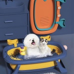 강아지 접이식 욕조 애견 욕조 고양이 욕조 목욕탕 네이비 : 서나샵
