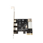 세트 PCI E X IEEE 394A 4 포트 3+ FIREWIRE 카드 어댑터 394 A PCIE 6핀 ~ 4핀 포함 데스크탑용 IEEE 394 케이블 : 엠제이로지스파이브