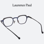 로렌스폴 안경 주타 JUTA C2 네이비 그레이 남자 여자 사각 메탈 안경테 : 세컨아이즈