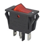 NSI 로커 스위치 온오프 깊이 0.709, 암페어 1.088 DPST, 회로 15/10 RK1-14N블랙레드밴드 : 가나뽀