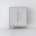 [철제] 피도르 캐비넷 모던세로중 2문 수납장 8001015 800x400x1015mm, 2단, 다크그레이 0101.2744 : 마켓비 공식스토어