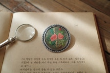 1950s 빈티지 플라워 손자수 브로치(England) : 소백상회