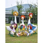 정원 오리 조형물 인테리어 모형 오브제 장식 전시관 조합 2/2 조각 : 천향상사