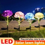 2PCS LED 태양 시뮬레이션 수국 꽃 램프 지상 조명 야외 정원 장식 빌라 마당 잔디 : 수미린