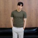 남자 머슬핏 반팔 어깨넓어보이는 무지 티셔츠 : 핵쿨남