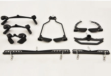 맥그립 렛풀다운 선반 보관대 손잡이 로프바 거치대 8개 헬스장 케이블그립 벽선반 풀다운 레드 피치 조절 가능 3 in 1 : 보나구대쇼핑몰