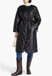 GANNI 가니 퀼팅 쉘 블랙 패딩 코트 가니 롱 패딩 F8383 : tdress