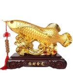 황금잉어 조각상 금전운 잉어 황금 장식 선물 풍수 개업 장식품 물고기 집들이 행운 인테리어 : 모아메리