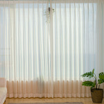 핀꽂고세탁 화이트 레이스 거실 안방 속커튼 나비주름 60x260 : 올댓하우스