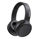 필립스 H5205 오버이어 무선 헤드폰 40MM 드라이버 경량 쿠션 헤드밴드 블랙 : 솔라리테일