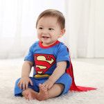 히어로 날개달린 슈퍼맨 반팔 롬퍼 남아 면 우주복 백일 돌 촬영의상 선물 여름 아기옷 : 예쁜아기옷 보니또