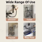 헤드 배관 욕실 샤워 나선형 새로운 비데 화장실 호스 유연한 5M 개폐식 파이프 스프링 Black 500cm : 짱짱이야