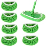 천용 바닥 Sweeper 습식 건식 걸레 6팩 청소용 Swiffer 극세사 가능한 나무 걸레질 패드 재사용 4PCS : Hazelfive