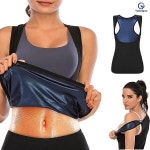 사우나 땀 조끼 탄성 니트 원단 운동 및 피트니스에 적합 의류 스포티 한 디자인 신축성있는 소재 : 서원글로벌-4