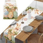 부활절 테이블로드 - 부엌 식당 도로 | 주방 장식 커버, 식당을위한 세척 가능한 천은 휴가 농장 : 윤서커머스