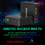 디스플레이 그래픽 R5 트리플 AMD 7 미니 PC K6 6600H M6 GMKtec 컴퓨터 7840HS 780M 데스크탑 Nucbox 게임용 Ryzen Radeon : 렛츠원... 