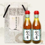 참기름 350ml x 2병 칼라박스 포장 구수한맛참기름 : 라이언스푸드