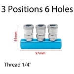AL-2 AL-3 AL-4 에어 파이프 알루미늄 행 퀵 커넥터 멀티 파이프 SML-1 입구 10 개 출구 8 개 출구 T스레드 스트레이트 스루 : 육십팔플렉스