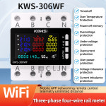 TUYA Wifi 전력 에너지 미터 AC 모니터 85 보호기 3 선 290V 저전압 상 80A DIN 레일 4 전기 : sayukcp