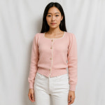 여성 간절기 라운드 기본 루즈핏 부클 소프트 가디건 핑크, FREE(One size) : 제네라 ZENELA