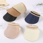 1+1 라탄 썬캡 여성 햇빛가리는모자 여성 창모자 : 공상스토어