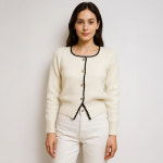 여성 간절기 라운드 기본 루즈핏 부클 소프트 가디건 화이트, FREE(One size) : 제네라 ZENELA