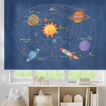 우주탐험 아이방롤스크린 별 달 행성 달 어린이 키즈 아동 그림 블라인드 : 림피드벽지