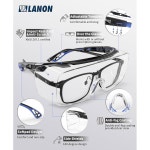 안경 위의 LANON 안전 보호 가능한 및 안경 방지 ANSI 김서림 고투과성 보호 측면 : 에코리테일