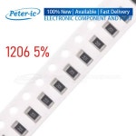 (100 개) 1206 5% SMD 저항 칩 0R ~ 10M 1/4W 1 10 100 150 220 330 Ohm 1K 2.2K 4.7K 10K 100K 1R 10R 100R 15 : 오십팔플렉스