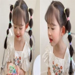 HappyJanuary 컬러 머리 고무줄 50개입 심플액세서리 여자어린이머리고무줄 : HappyJanuary