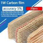 20pcs 1W 탄소 필름 저항기 2.4 2.7 3 30 Ohm R K 5% 3R 3K 0.1R-3M : 베스트321이