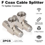 카우노스타 RG6 동축 케이블 스플리터 TV 2 in 1 Out F 타입 남성 대 여성 3 Way T 셰이프 커넥터 어댑터 결합기 비디오 안테나 위성 VCR... 