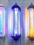 LED 미용실 싸인볼 led 헤어샵 표준 53cm 네온사인 실버케이스+아이스블루(전체플라스틱) 바버 125cm 규격 매장 리모콘 실버케이스... 