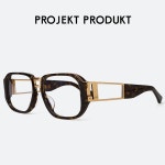 프로젝트프로덕트 안경 HM22 C3G 톨토이즈 여자 남자 투브릿지 뿔테 티타늄 안경테 : 세컨아이즈