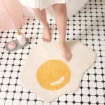 러그 바닥 발매트 침실 카페트 인테리어 거실 쿠션 계란후라이러그 60x90cm : 란란마트